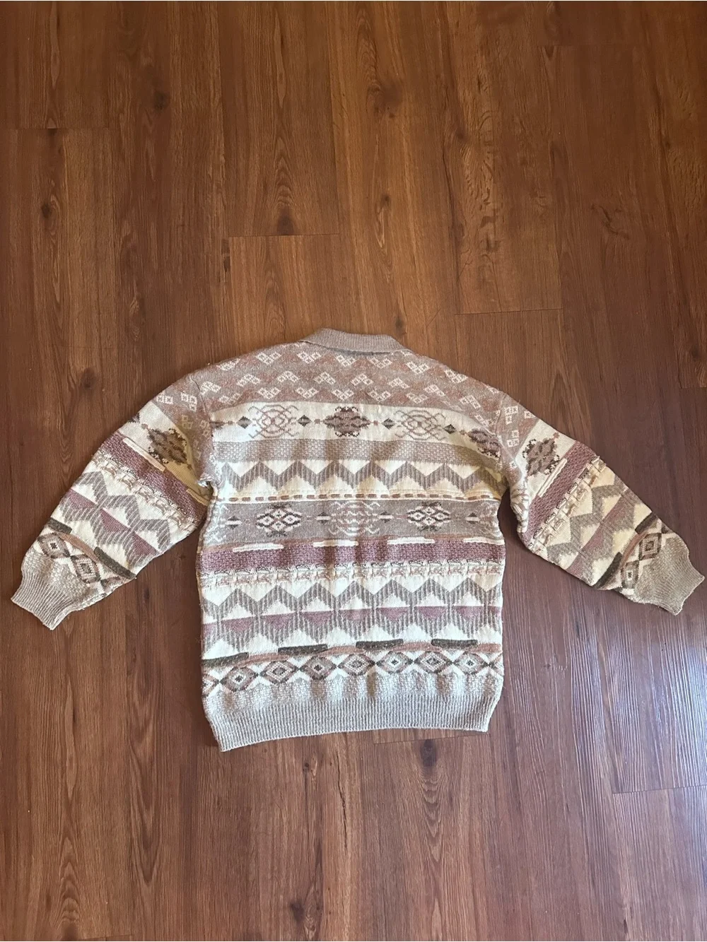 Men's Quarter Zip knit Geometric Aztec Patterned Fair Isle Sweater